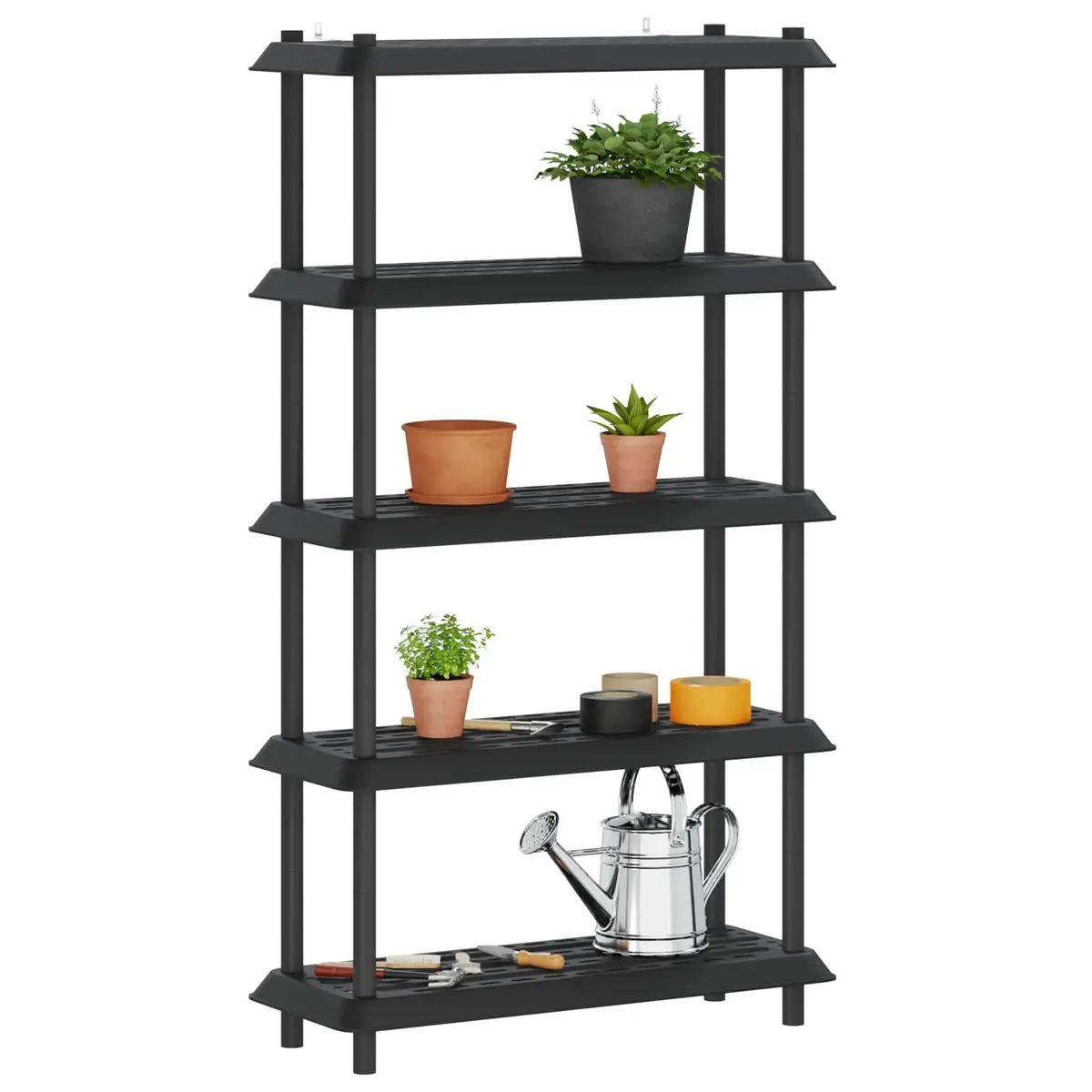 5-Tier Shelving Unit Indoor Outdoor Storage Rack 100 x 40 x 177 cm Anthracite