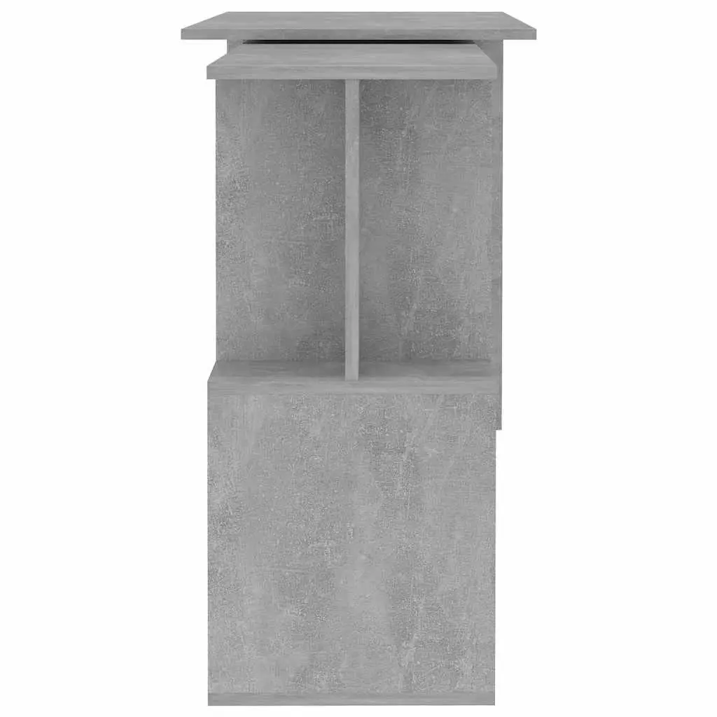 Grey Engineered Wood Rotatable Corner Desk