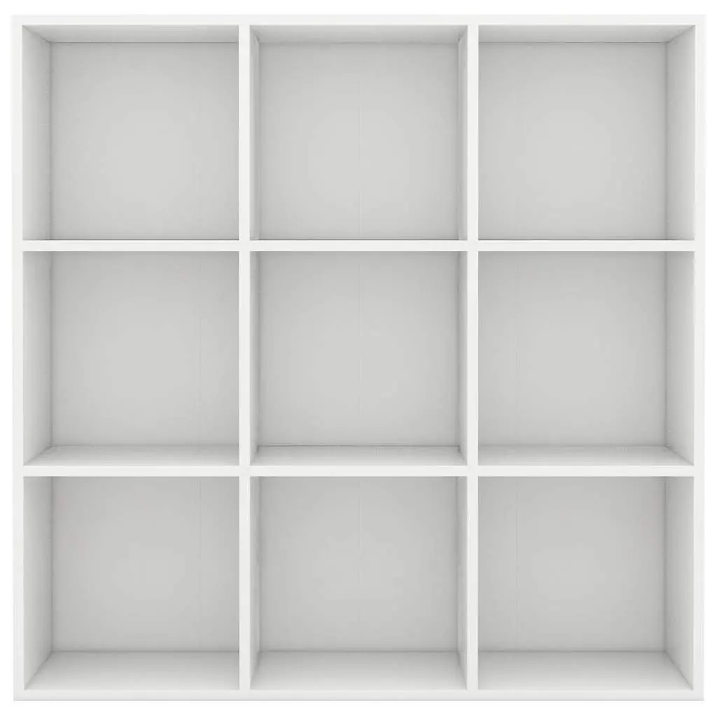 Book Cabinet for Home 9 Compartments White Storage Shelving Unit