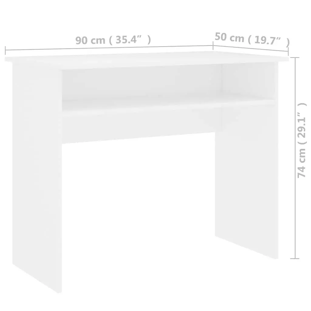 90cm White Compact Computer Desk