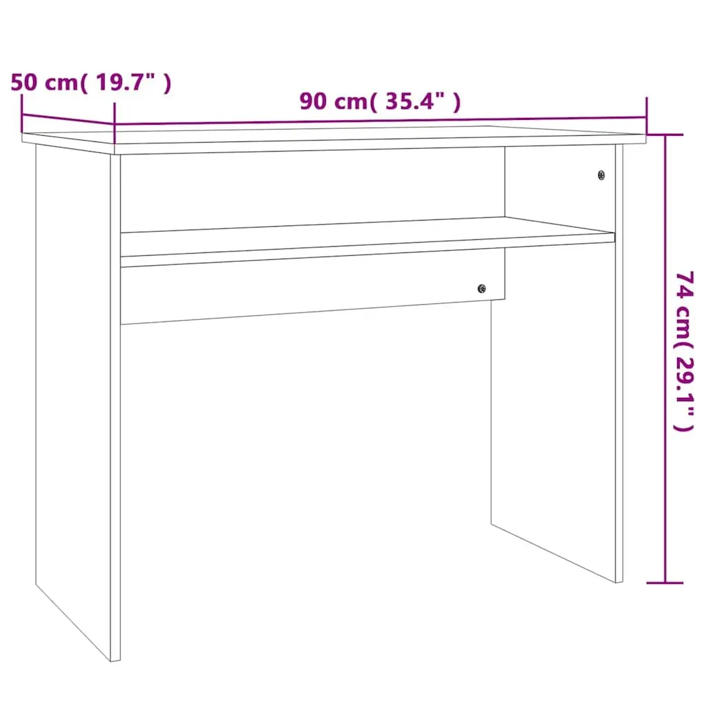 Office Desk for Study or Computer Use 90x50x74cm Engineered Wood Brown