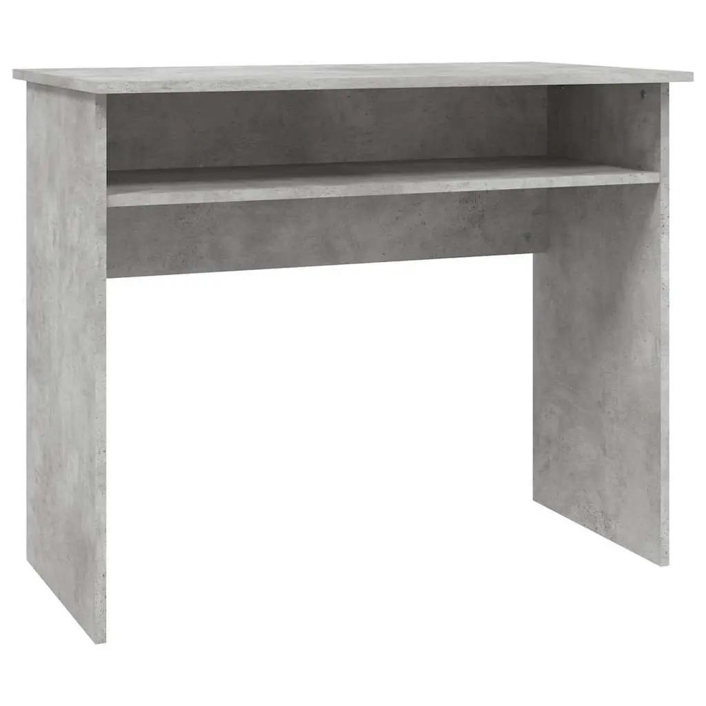 Computer Desk Office Study Workstation 90cm Grey Engineered Wood Storage Shelf
