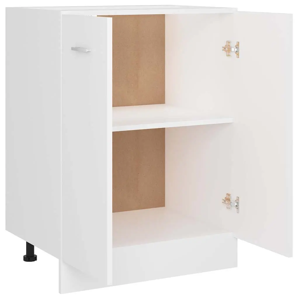 White Bottom Kitchen Cabinet with Shelves 60x46x81.5cm