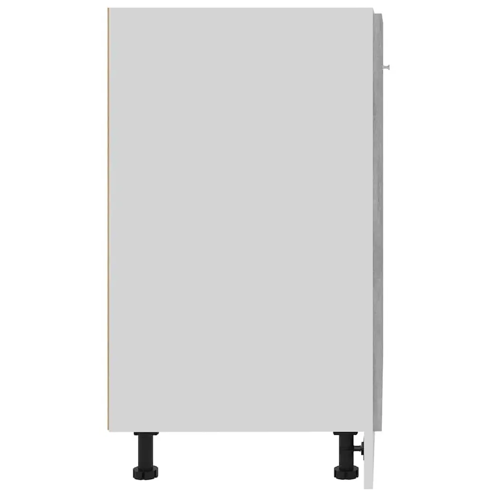 Bottom Kitchen Cabinet Grey Storage Cupboard Engineered Wood 60W x 46D x 81.5H cm