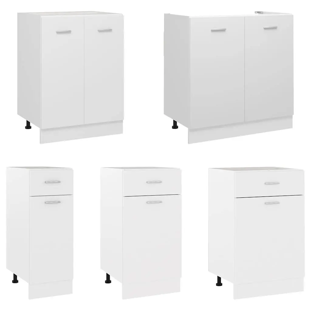 White Engineered Wood Sink Cabinet 80cm Wide for Kitchen Storage and Organiser