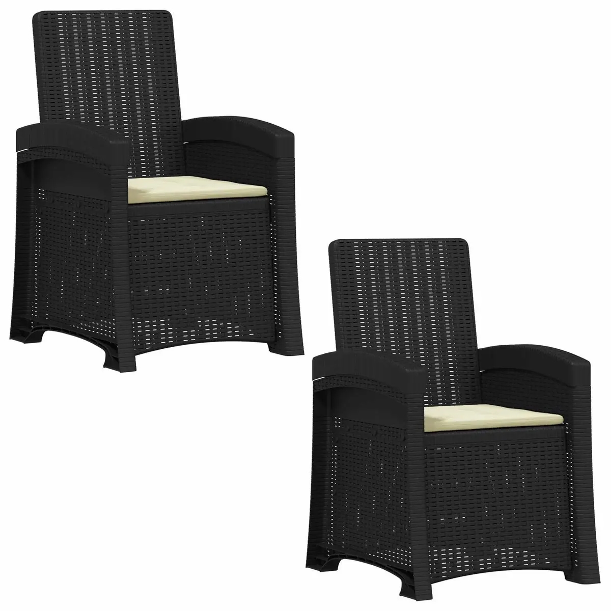 Reclining Outdoor Chair for Garden Patio 2 Piece Anthracite Adjustable