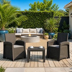 2 Reclining Garden Chairs with Adjustable Backrest - Anthracite
