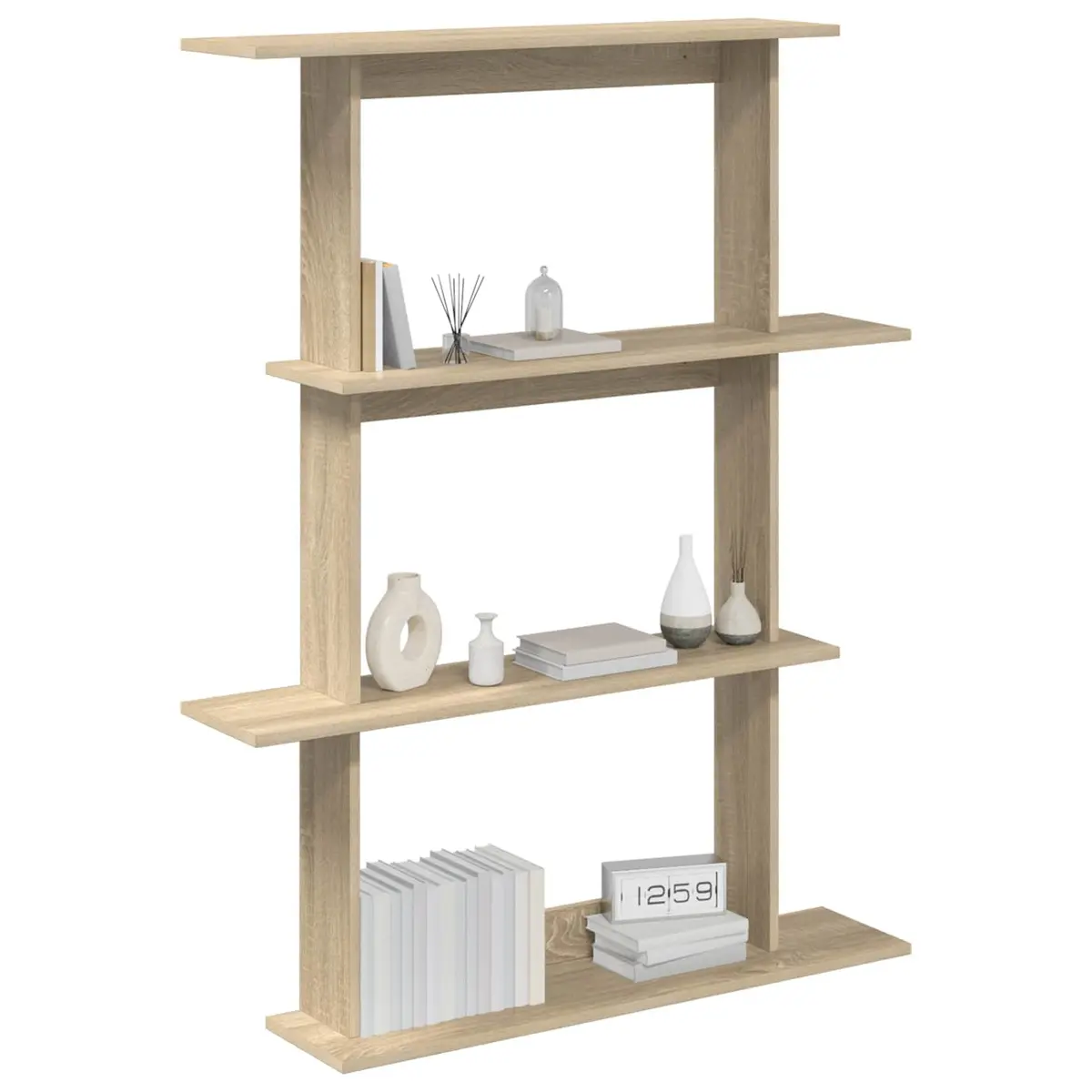Wall Shelf Unit in Brown Wood