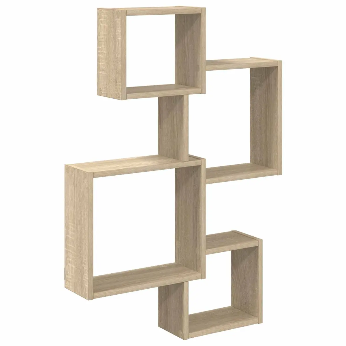 Wall Cube Shelves Brown Sonoma Oak Modern Display Storage Organiser Living Room Bedroom Workspace 64 x 13.5 x 91.5 cm