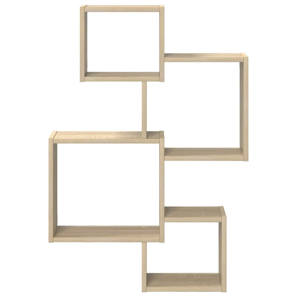 Wall Cube Shelves Brown Sonoma Oak Modern Display Storage Organiser Living Room Bedroom Workspace 64 x 13.5 x 91.5 cm