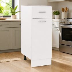 White Drawer Bottom Cabinet Storage Kitchenware Organiser 30x46x81.5cm Modern