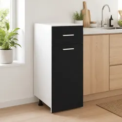 Kitchen Drawer Bottom Cabinet - 30x46x81.5cm, Black