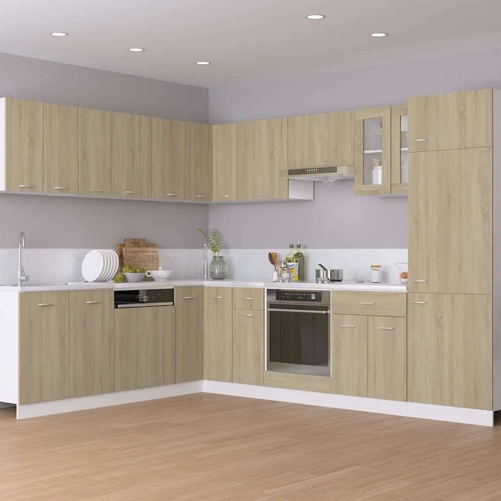 Drawer Bottom Cabinet Kitchen Storage Cupboard Brown Engineered Wood 30W x 46D x 81.5H cm