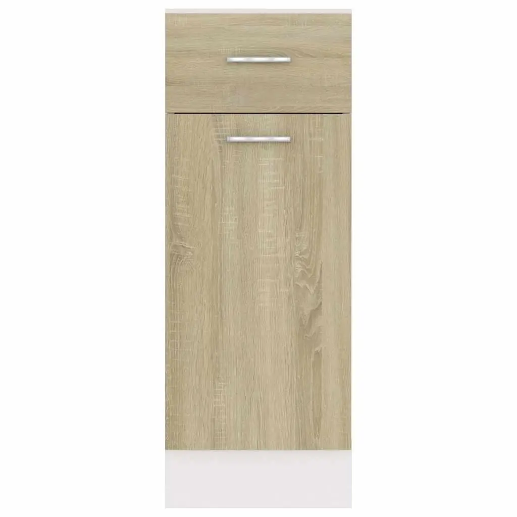 Drawer Bottom Cabinet Kitchen Storage Cupboard Brown Engineered Wood 30W x 46D x 81.5H cm