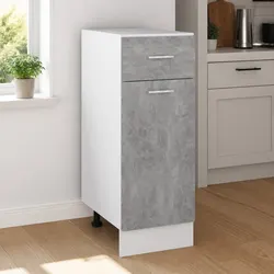 Grey Kitchen Drawer Cabinet Dimensions and Features