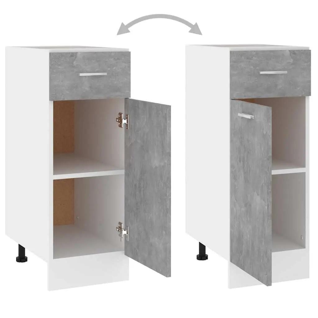 Drawer Bottom Cabinet Grey Kitchen Storage Cupboard Shelves Door Organiser