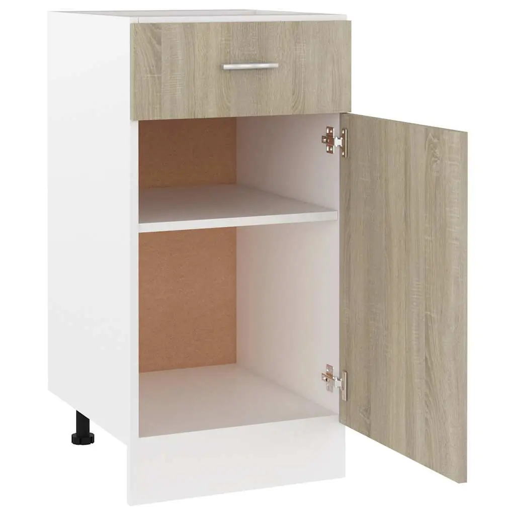 Kitchen Storage Cabinet Engineered Wood Brown 40x46x81.5cm with Drawer and Shelves