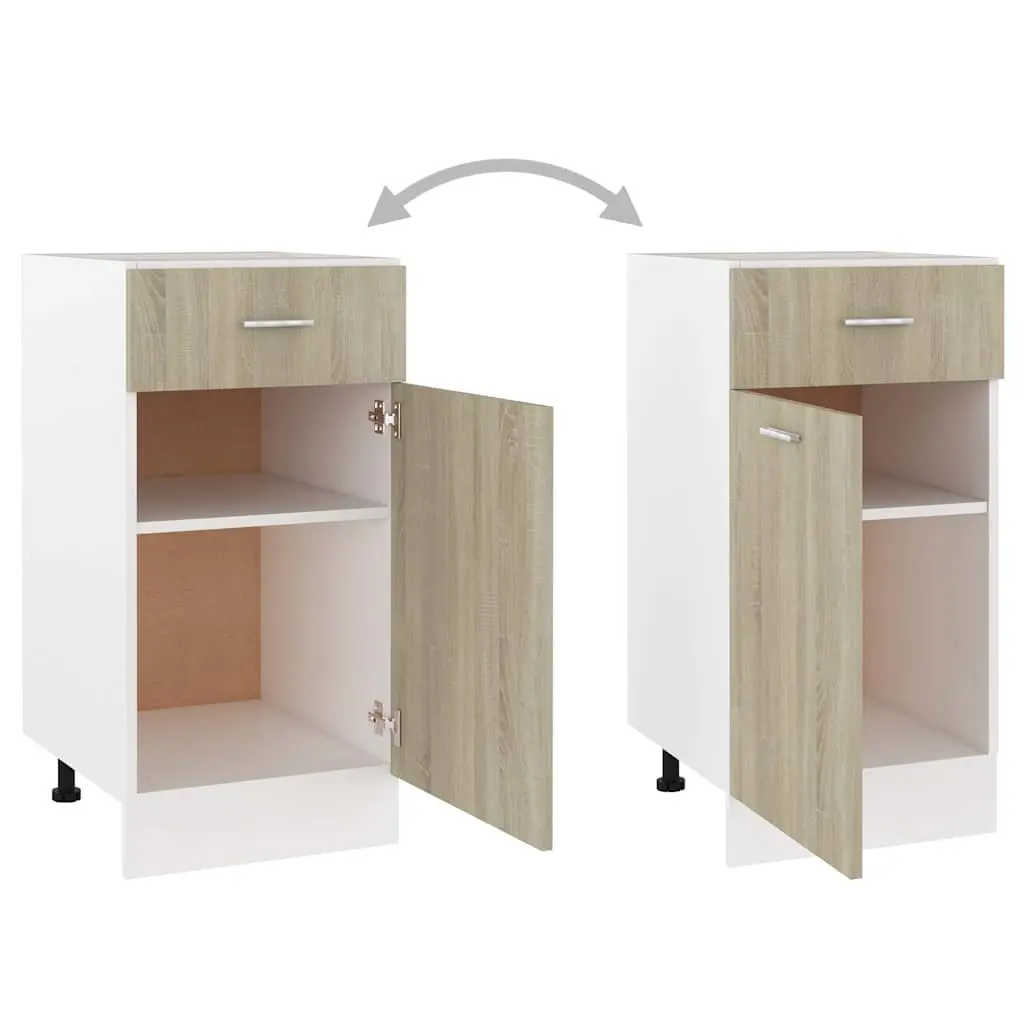 Kitchen Storage Cabinet Engineered Wood Brown 40x46x81.5cm with Drawer and Shelves