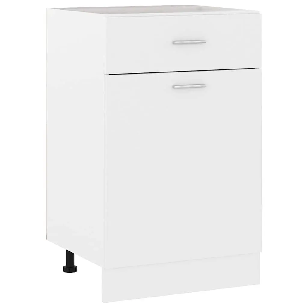 Kitchen Storage Cabinet White Drawer Shelves Engineered Wood 50x46x81.5cm