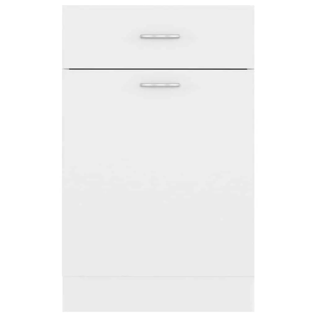 Kitchen Storage Cabinet White Drawer Shelves Engineered Wood 50x46x81.5cm