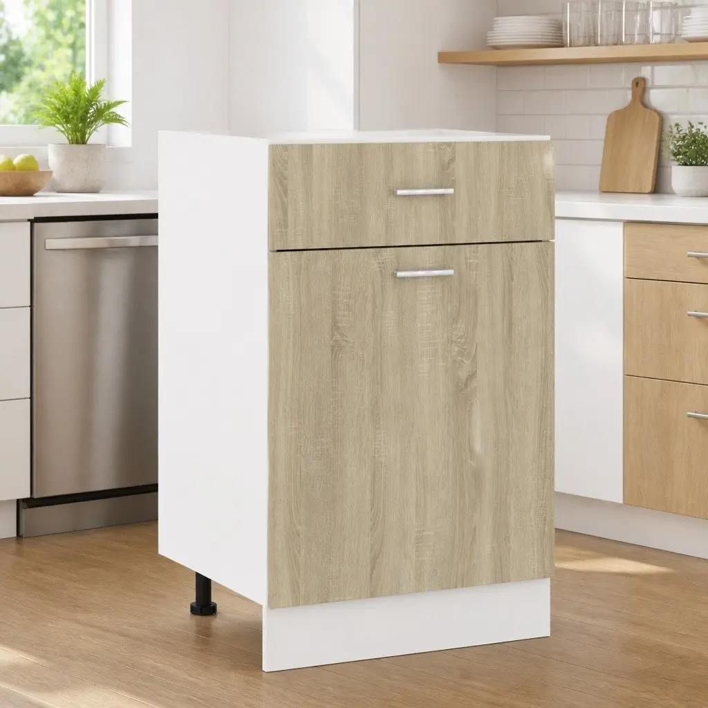Brown Kitchen Drawer Bottom Cabinet
