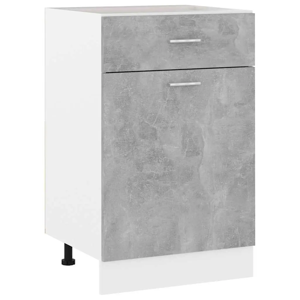 Kitchen Cabinet Grey Storage Cupboard Drawer Bottom Organizer 50 x 46 x 81.5 cm