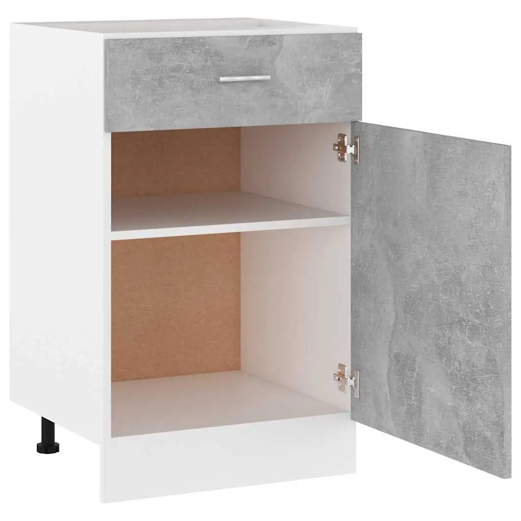 Kitchen Cabinet Grey Storage Cupboard Drawer Bottom Organizer 50 x 46 x 81.5 cm