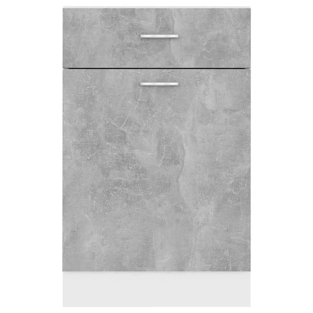 Kitchen Cabinet Grey Storage Cupboard Drawer Bottom Organizer 50 x 46 x 81.5 cm