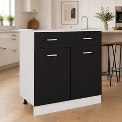 Black Kitchen Storage Cabinet Dimensions 80x46x81.5 cm