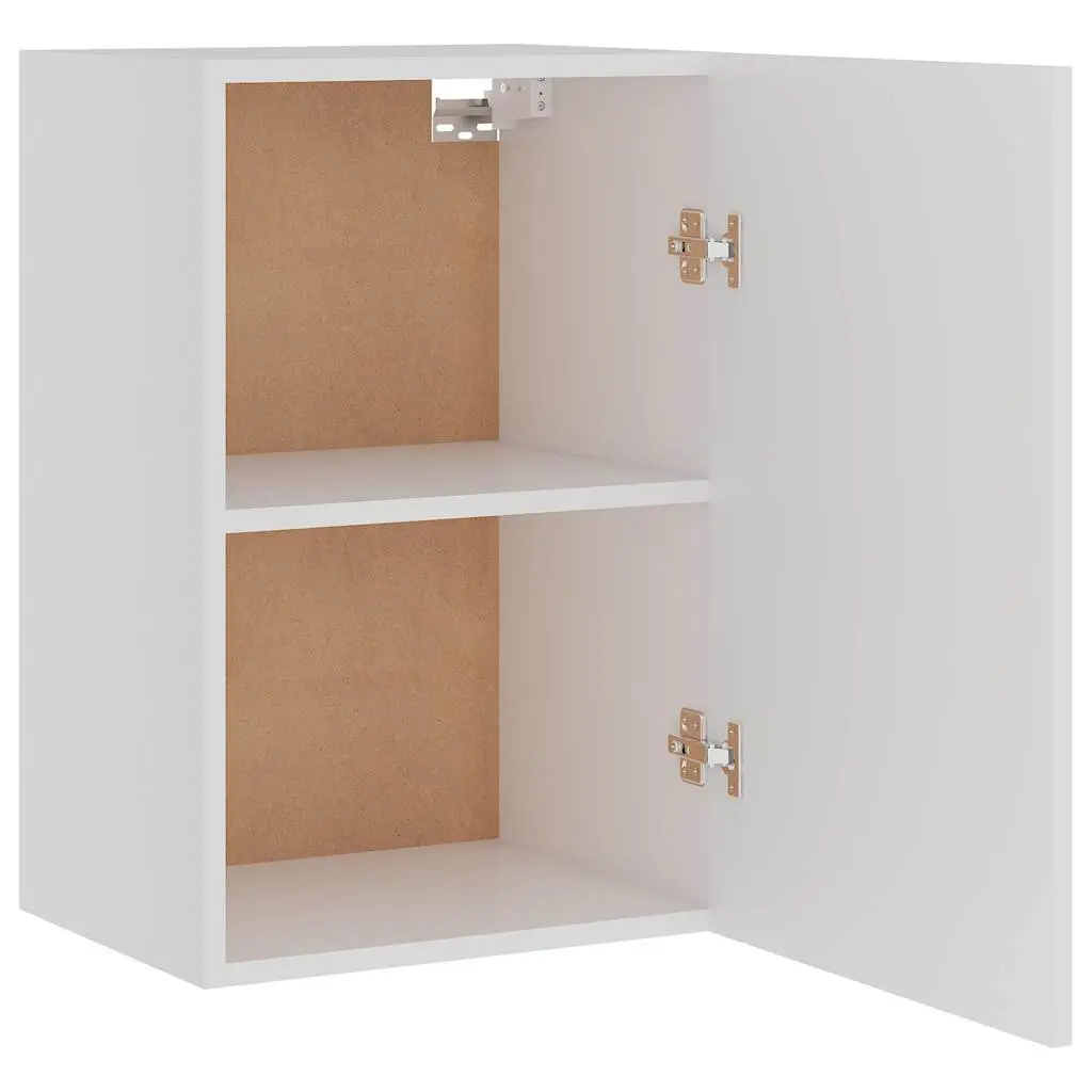 Hanging Kitchen Cabinet White Wall Mounted Storage Cupboard 39.5x31x60cm 2 Shelf