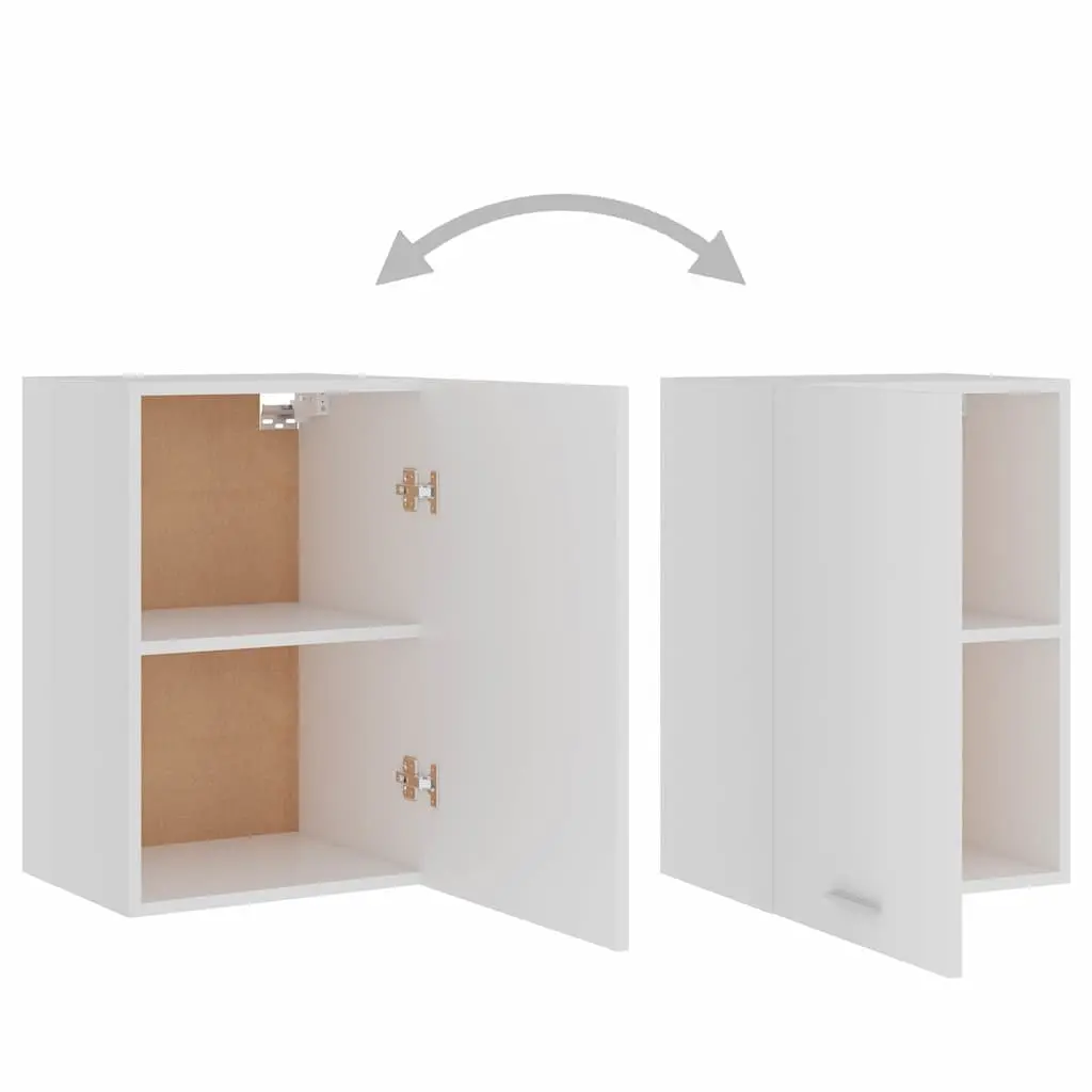 Hanging Kitchen Cabinet White Wall Mounted Storage Cupboard 39.5x31x60cm 2 Shelf