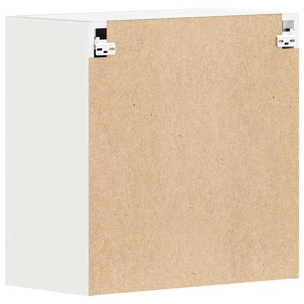 Hanging Kitchen Cabinet Wall-Mounted Storage White Engineered Wood Shelves 60cm