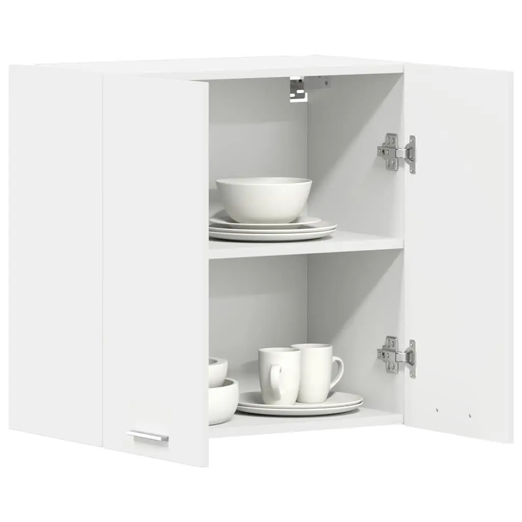 Hanging Kitchen Cabinet Wall-Mounted Storage White Engineered Wood Shelves 60cm