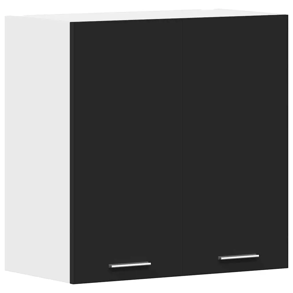 Black Engineered Wood Hanging Cabinet