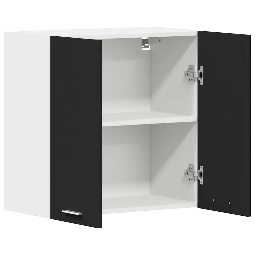 Black Engineered Wood Hanging Cabinet