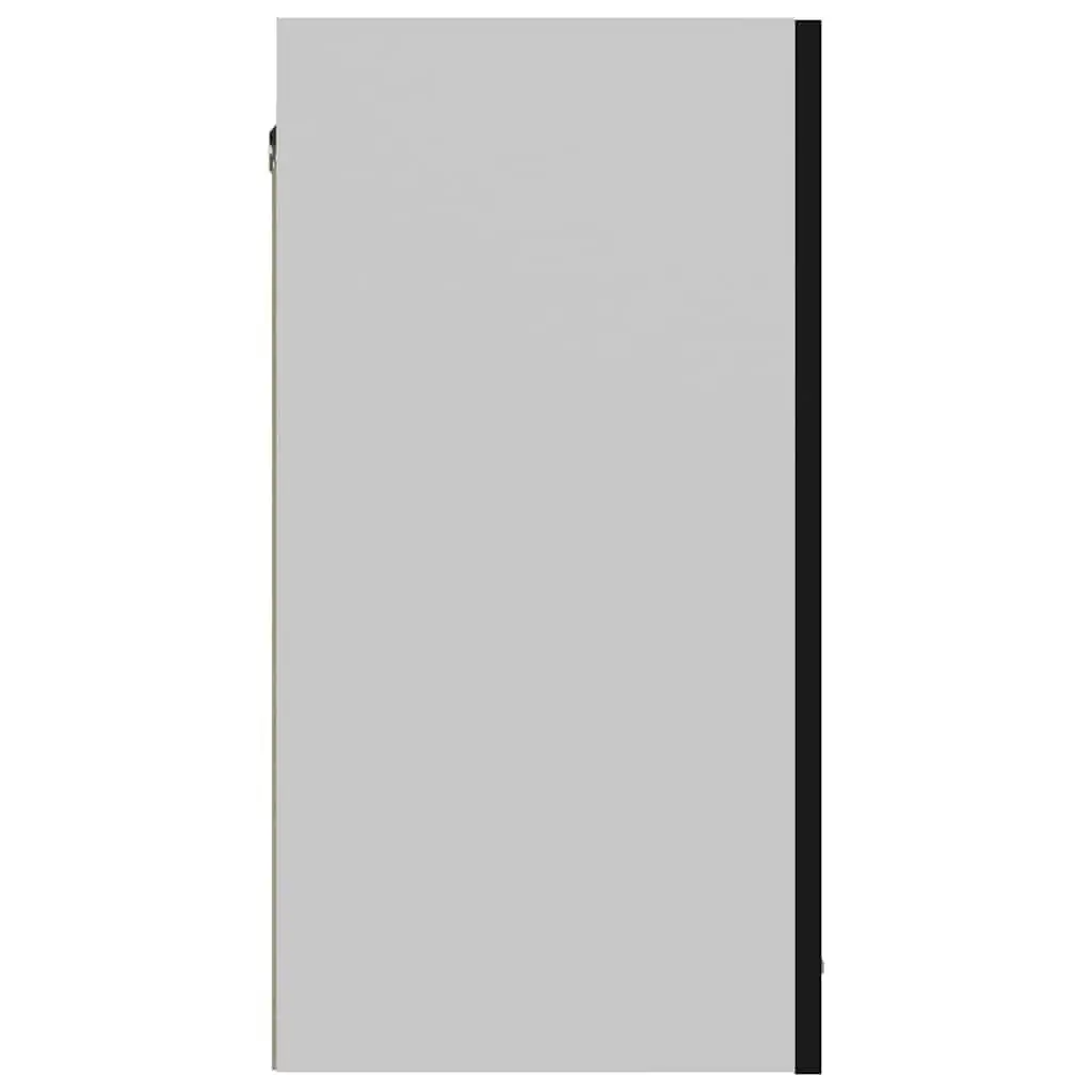 Black Engineered Wood Hanging Cabinet
