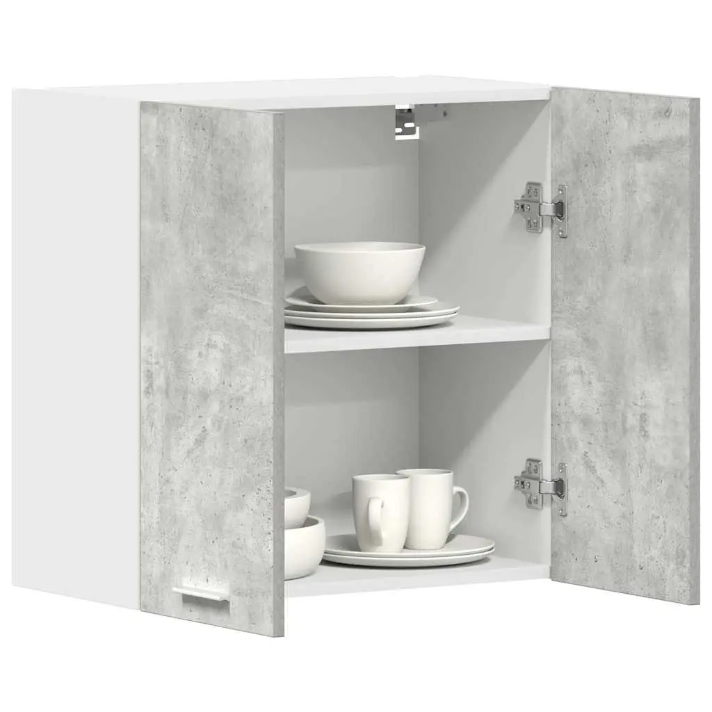 Hanging Kitchen Cabinet Grey Storage Shelves Engineered Wood Organiser Unit