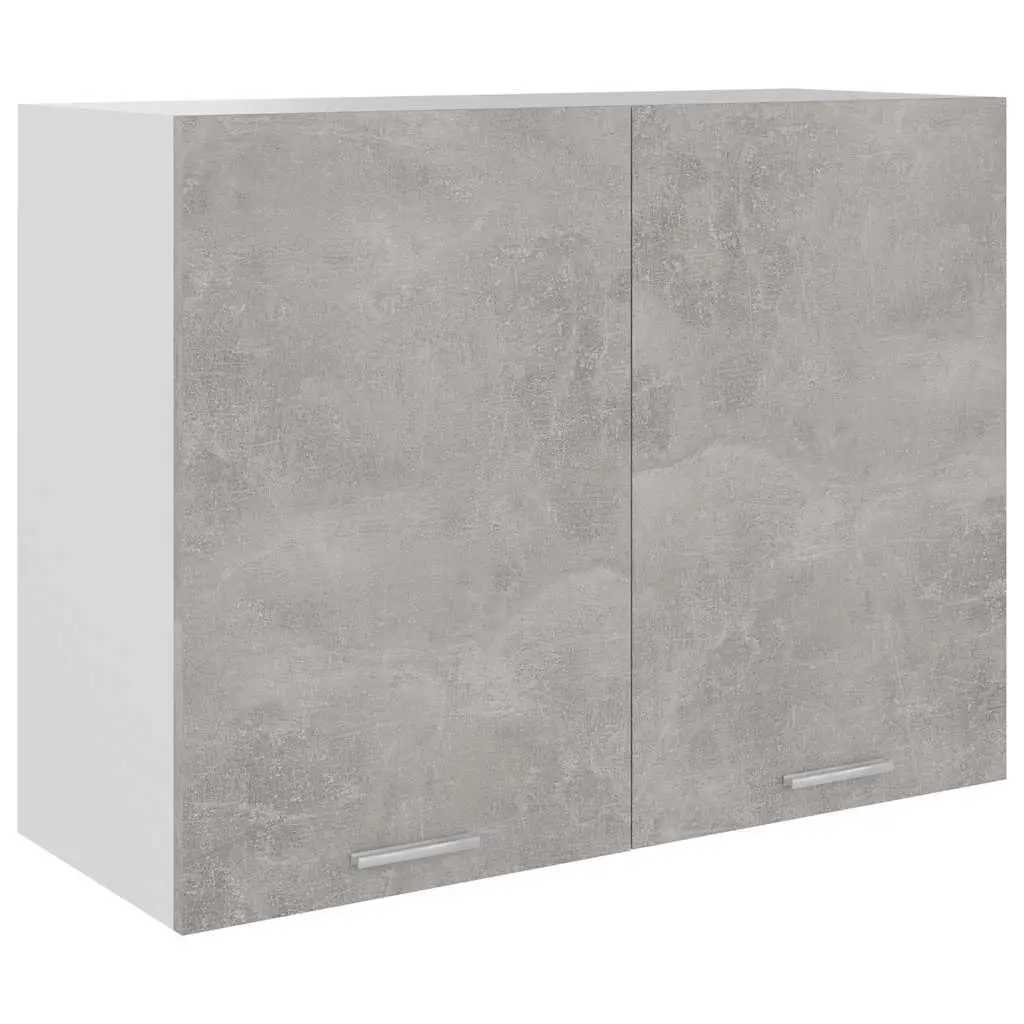Hanging Kitchen Cabinet Grey Storage Unit Two Doors Shelves Engineered Wood