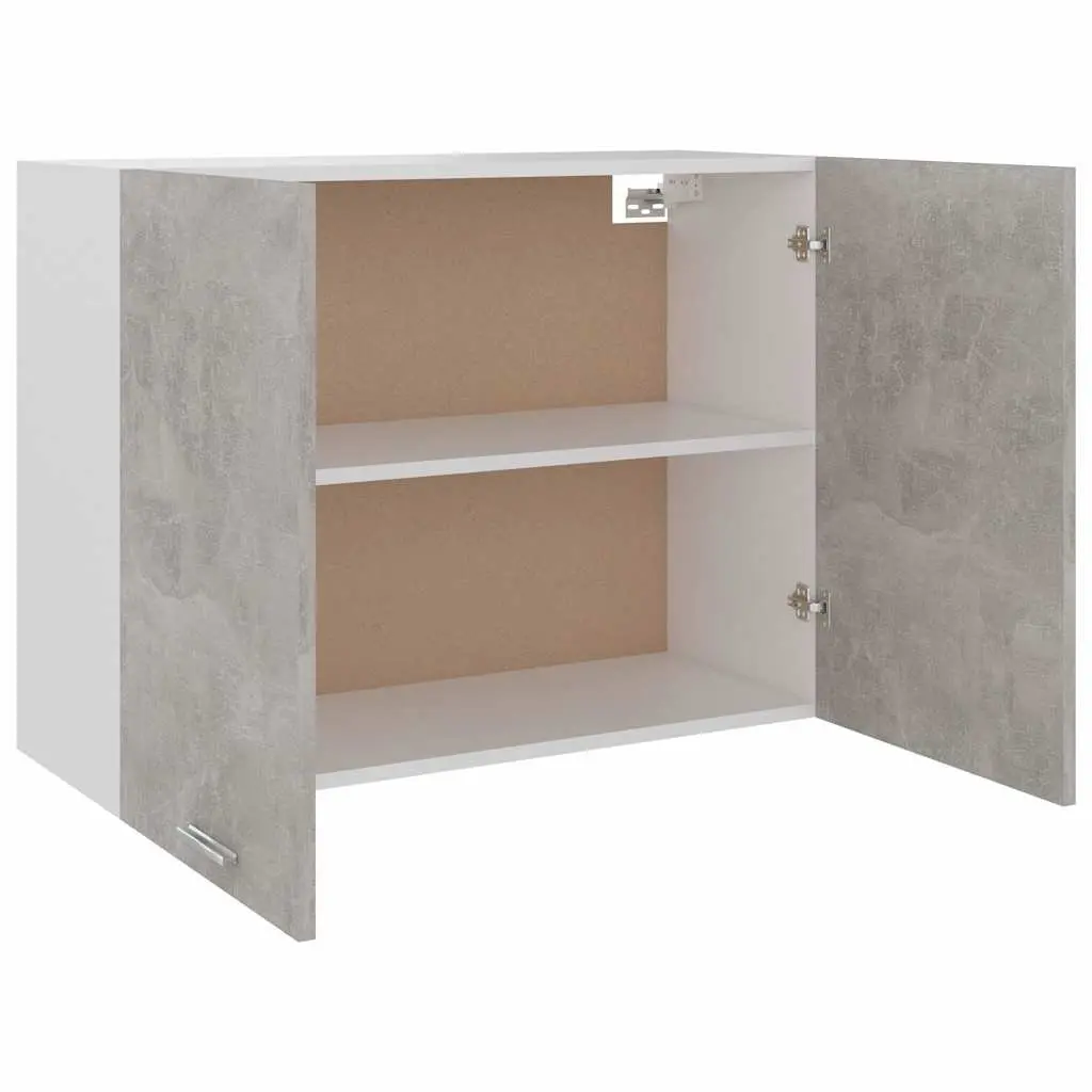 Hanging Kitchen Cabinet Grey Storage Unit Two Doors Shelves Engineered Wood