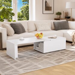 150x50x35 cm White Engineered Wood Coffee Table