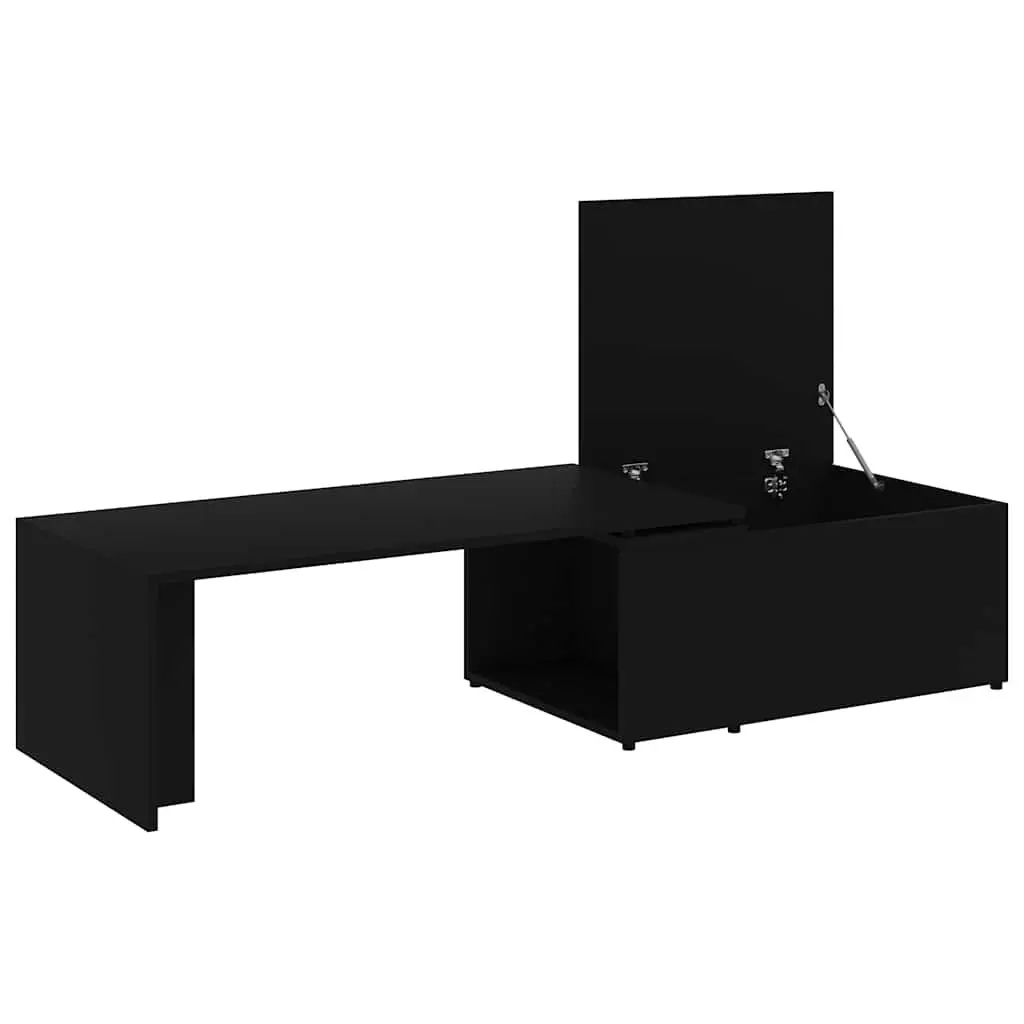 Coffee Table Black Engineered Wood Accent Living Room Furniture Side Table