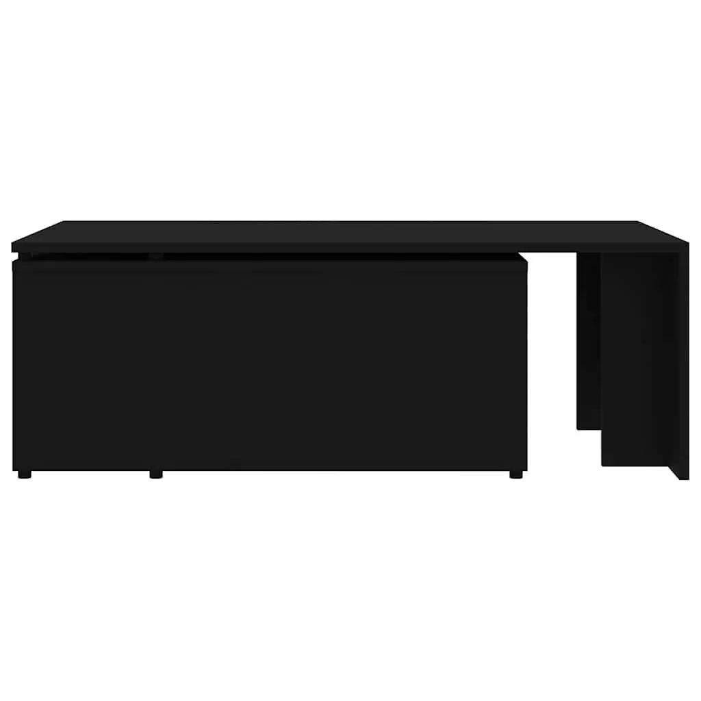 Coffee Table Black Engineered Wood Accent Living Room Furniture Side Table