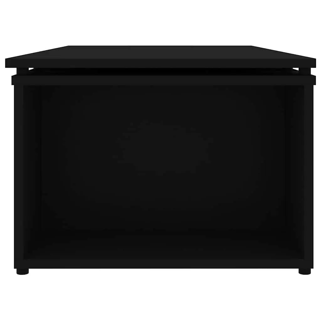 Coffee Table Black Engineered Wood Accent Living Room Furniture Side Table