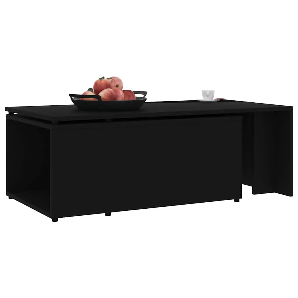 Coffee Table Black Engineered Wood Accent Living Room Furniture Side Table