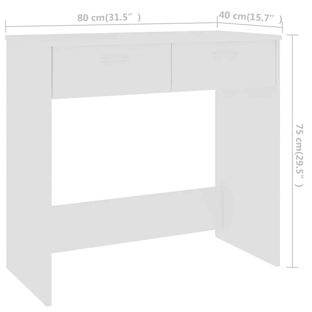 Engineered Wood Desk for Office Study 80x40x75 cm