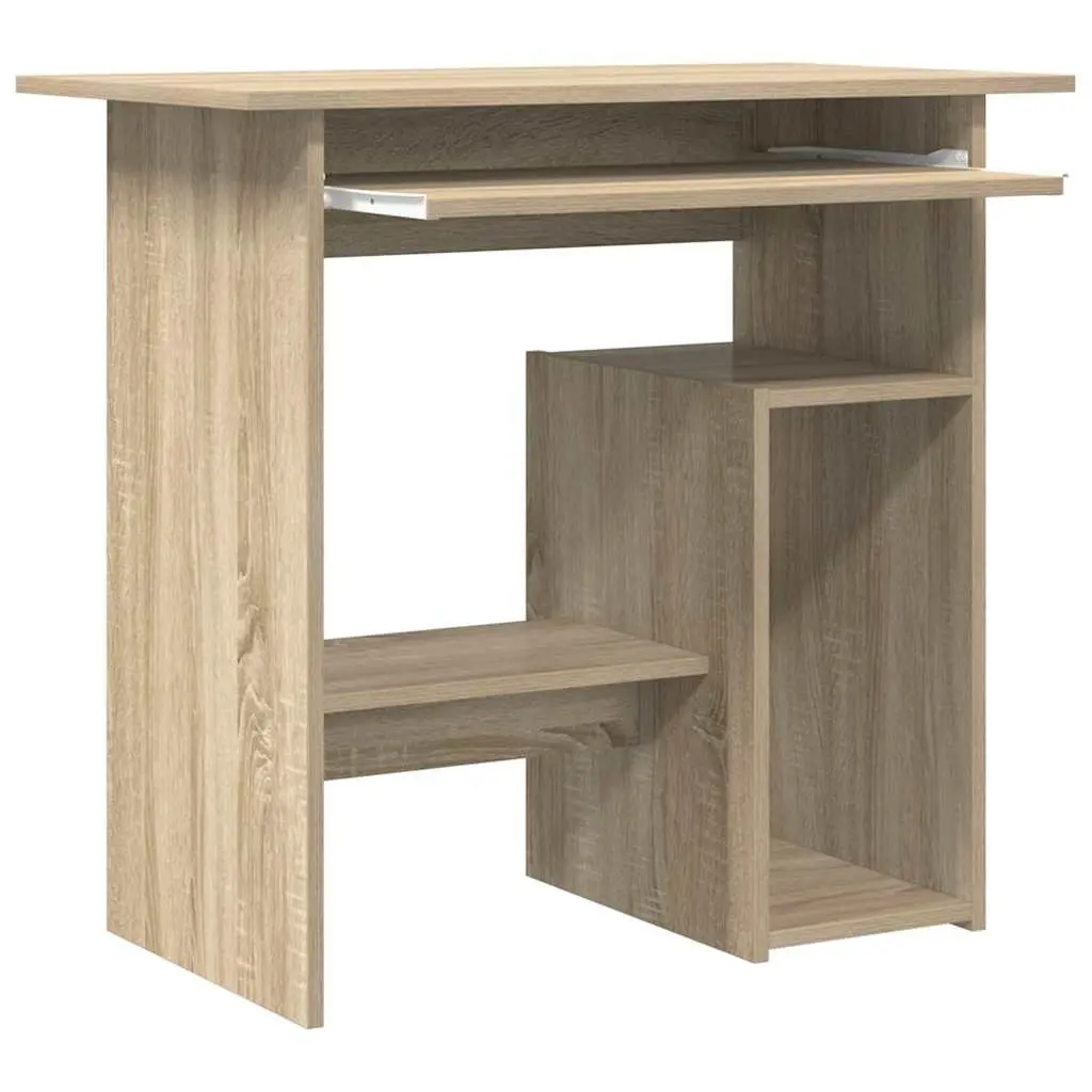 Desk Sonoma Oak 80x45x74 cm Engineered Wood Office Workstation Computer Study