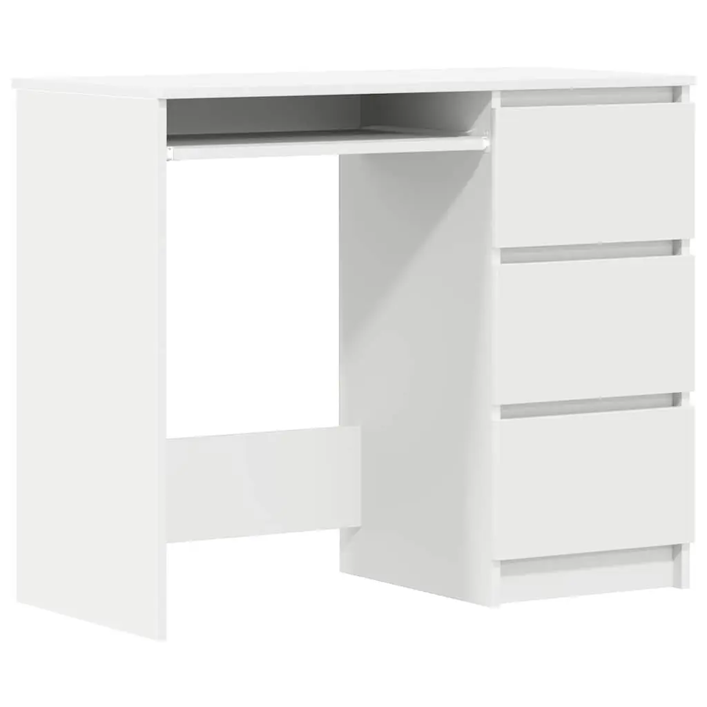 90cm White Engineered Wood Desk