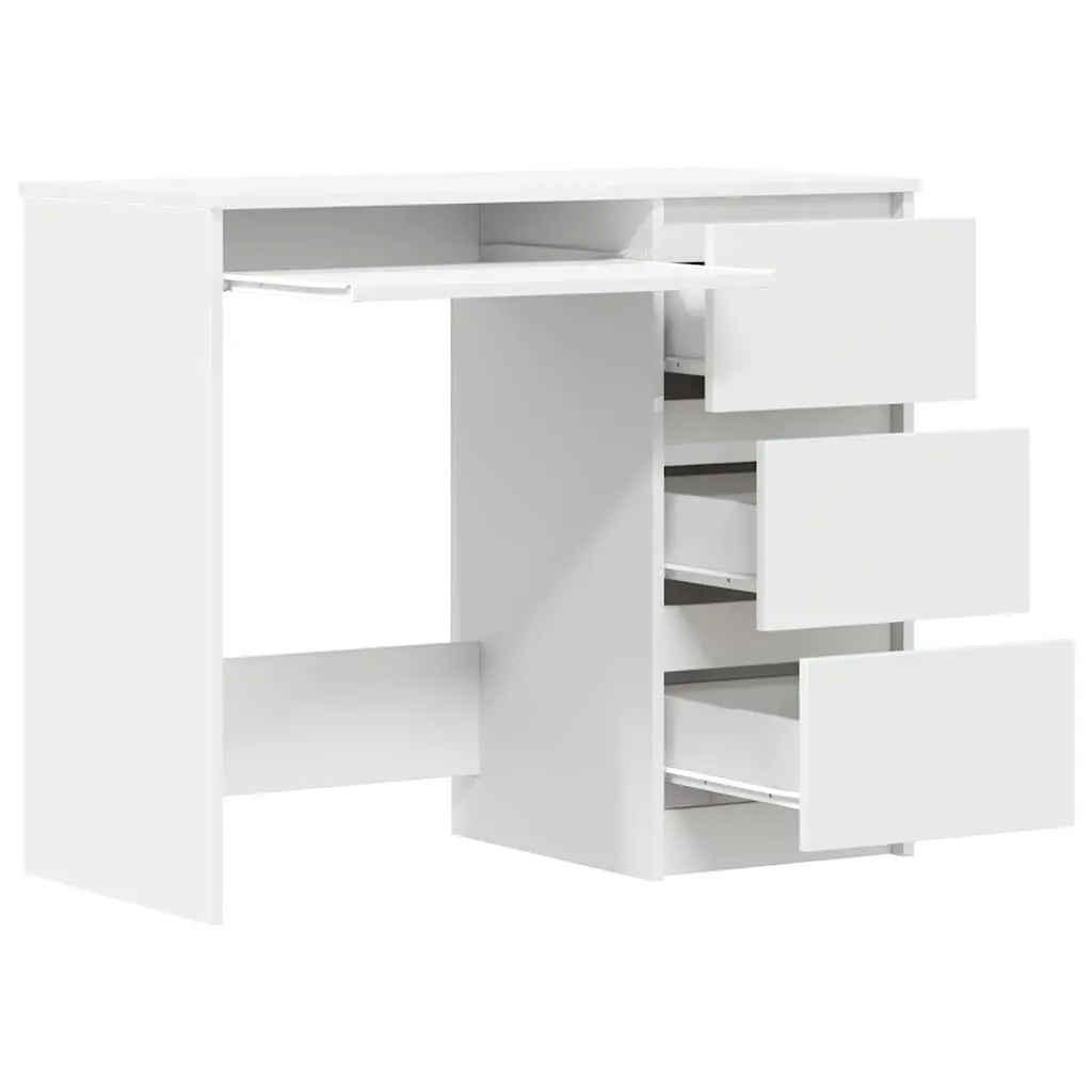 90cm White Engineered Wood Desk