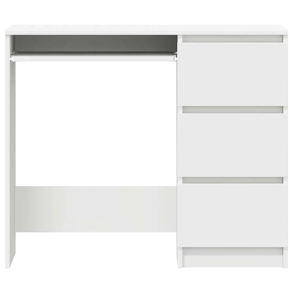90cm White Engineered Wood Desk