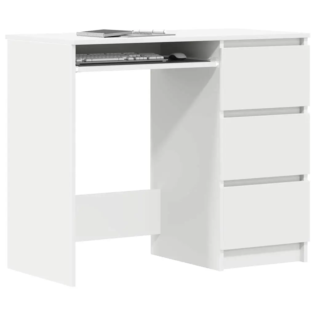 90cm White Engineered Wood Desk